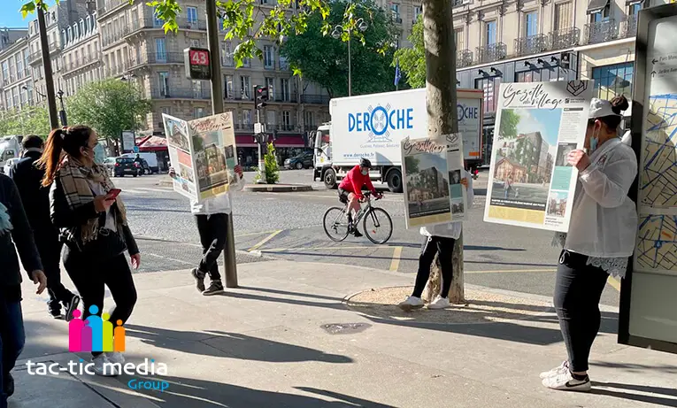 Campagne de street marketing pour un lancement de programme immobilier à Saint-Ouen