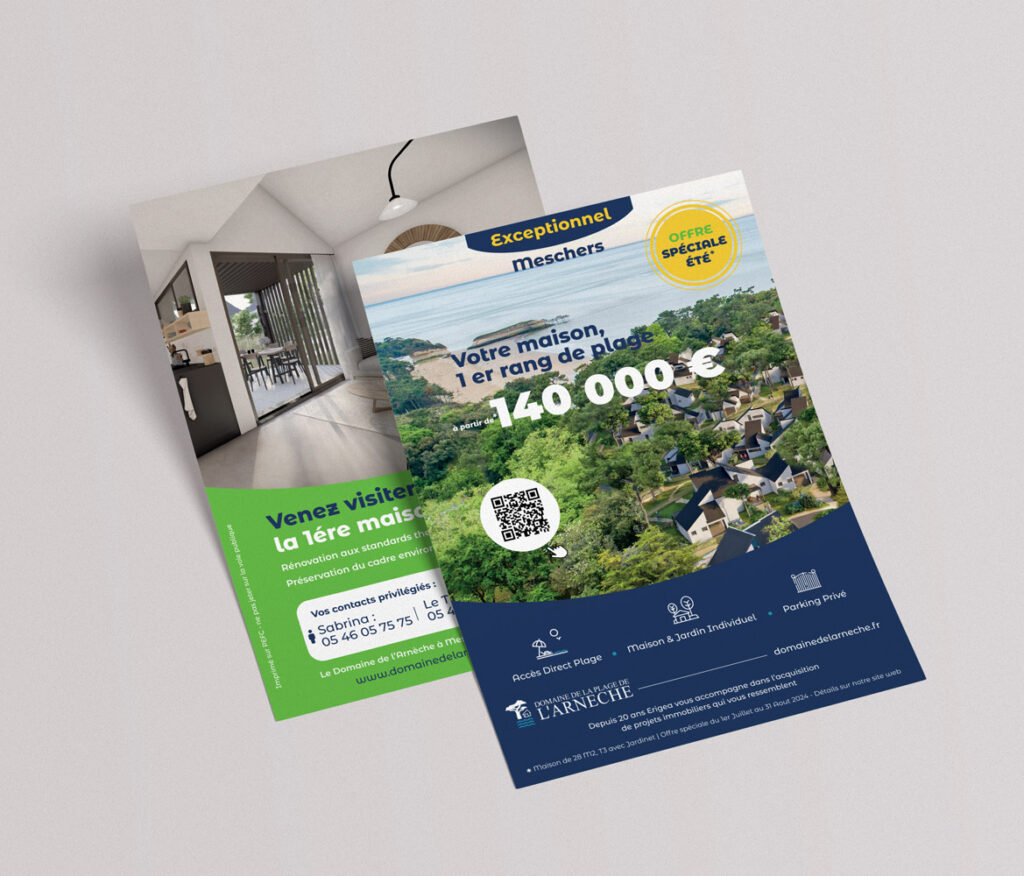 exemple flyer promoteur immobilier avec qr code