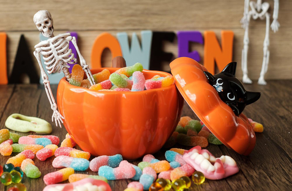 bonbon avec des décorations d'Halloween